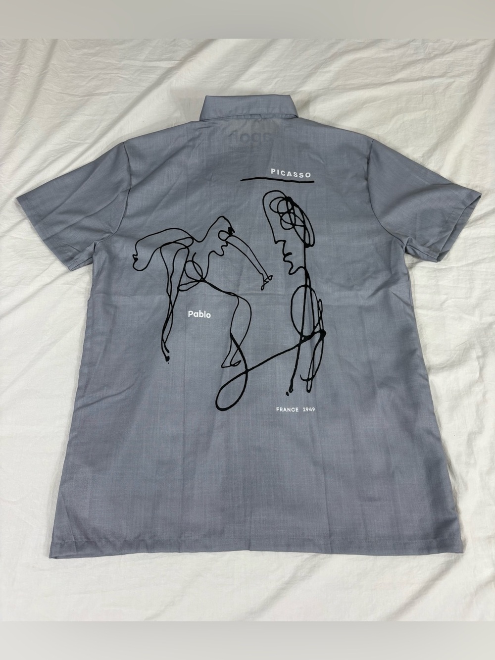 Apoh London Picasso Print Short Sleeve Button Up Shirt M